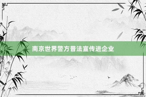 南京世界警方普法宣传进企业